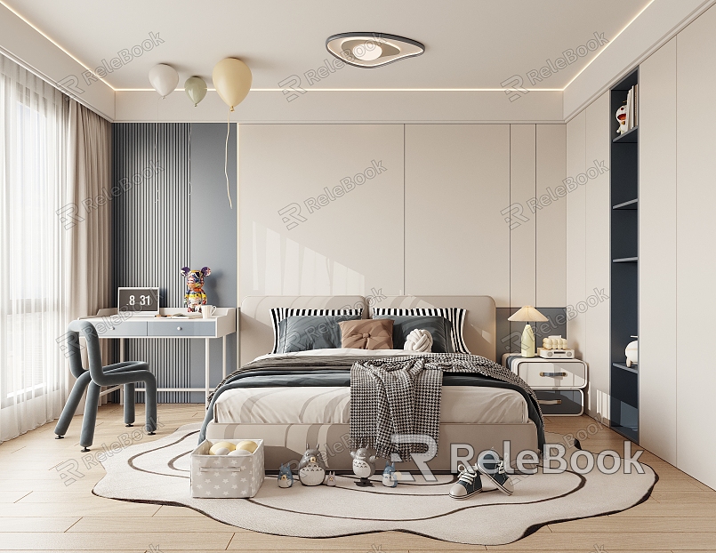 Modern Children's Bedroom Boy's Room Children's Room Simple model