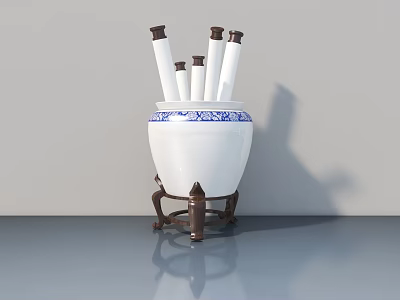 Blue And White Wooden Children's Chair With Safe Design For Kids Room Use 3d model