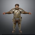 Man In Full Body Medieval Armor Standing With Arms Outstretched And Detailed Costume