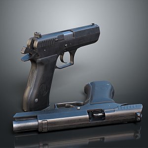 pistol semi-automatic pistol automatic pistol modern weapon hot weapon hot weapon gun military 3d model