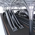 modern high-speed railway station train high-speed railway station 3d model