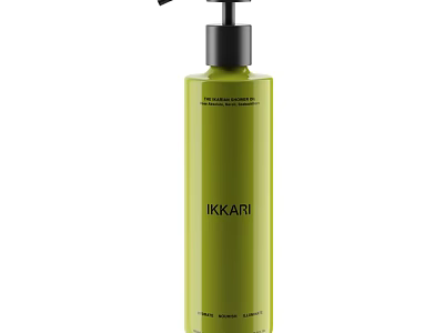 Modern Bathroom Accessories Green IKKARI Bottle With Black Pump Dispenser For Liquid Soap 3d model