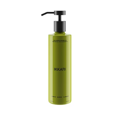 Modern Bathroom Accessories Green IKKARI Bottle With Black Pump Dispenser For Liquid Soap 3d model
