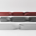 Modern Twisted Public Chairs Red Gray White Contemporary Seating Design For Public Spaces