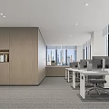 Modern public office area open 3d model