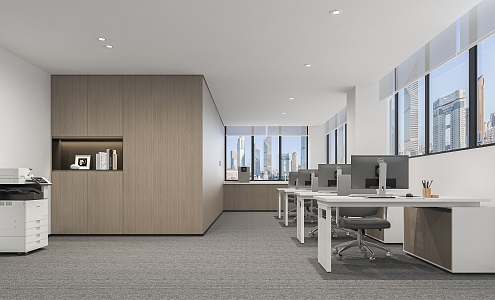 Modern public office area open 3d model