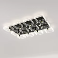 Modern Ceiling Light With Transparent Acrylic Panels And Black Geometric Frame 3d model