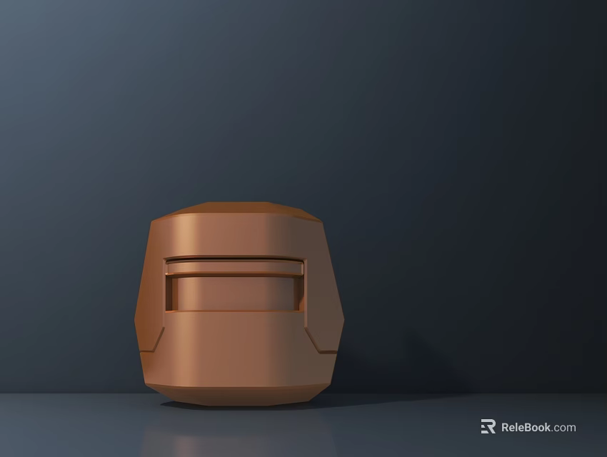 Copper Colored Public Facility With Rectangular Structure Square Top And Front Opening In Dark Background 3d model 