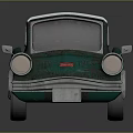 Vintage Green Toy Car With White Roof And Metallic Body Design
