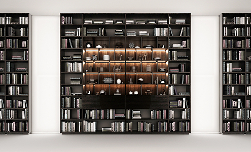 Modern bookcase bookshelf combination 3d model