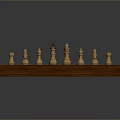 Wooden Chess Set With Checkerboard Pattern And Complete Chess Pieces