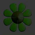 Cute Cartoon Style Green Plant With Unopened Bud And Leaf Structure Design