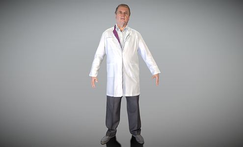 modern man middle-aged doctor male 3d model