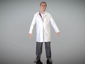 modern man middle-aged doctor male 3d model