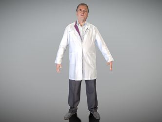 modern man middle-aged doctor male 3d model