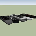 Different Electronic Remote Controls With Various Designs Colors And Button Layouts