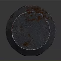 Modern Industrial Black And Yellow Cylinder Mechanical Component With Rustic Details