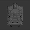 Vintage Silver Steam Train Model With Detailed Metallic Body And Shiny Surface On Dark Background