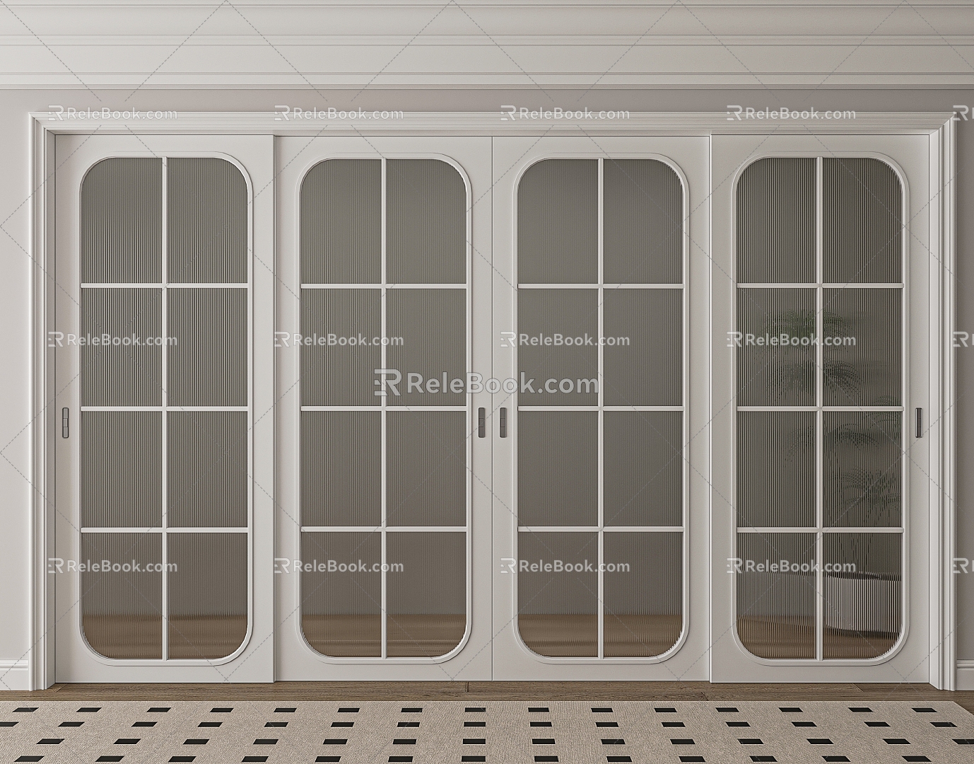 French kitchen sliding door 3d model