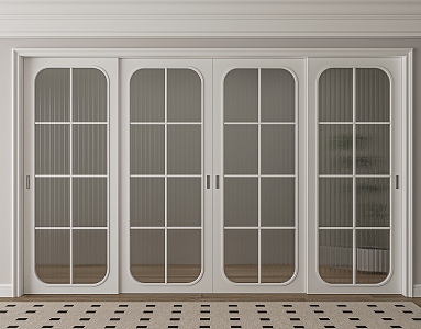 French kitchen sliding door 3d model