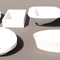 Modern White Bathroom Washbasin Collection With Various Shapes And Styles