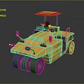Yellow Construction Road Roller With Operator Cab And Heavy Duty Rollers 3d model