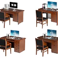 Modern Party and Government Organs and Units Office Tables and Chairs Writing Tables and Chairs Computer Tables and Chairs Staff Tables and Chairs Solid Wood Tables and Chairs Combination 3d model