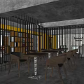 Modern Beauty Salon Interior With Red Styling Chairs Yellow Pillar And Glass Partitions