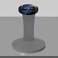 DP Device Modern Display Stand With Circular Top Screen And Gray Base