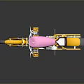 Custom Yellow Motorcycle Featuring Pink Seat Silver Wheels And Chrome Vintage Design