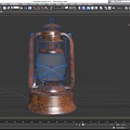 Vintage Outdoor Lantern With Classic Metal Frame And Illuminated Glass Shade Design