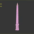 Tall Purple Obelisk Monument With Pointed Top And Inscribed Pedestal Base