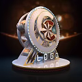 Luxurious Roulette Wheel Display With Gold Silver Decoration And LOGO Base