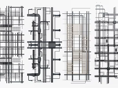 Detailed Structural Framework Design of Industrial Pipes for Building Construction Systems 3d model