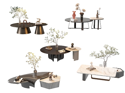 Tea Table Combination Ornaments 3d model