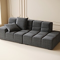 Modern Fabric Sofa Double Sofa 3d model