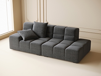 Modern Fabric Sofa Double Sofa 3d model