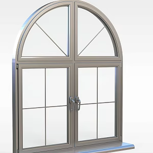 European-style arched window 3d model
