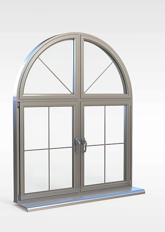European-style arched window 3d model