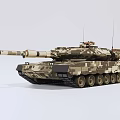Highly Detailed Modern Military Tank With Camouflage Paint Main Gun And Tracks