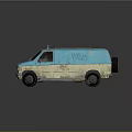 minibus minivan driverless bus school bus van box car 3d model
