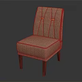 Stylish Pink Upholstered Single Sofa With Yellow Button Tufted Backrest And Red Wooden Legs