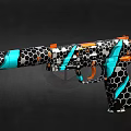 Toy Gun Playground Equipment With Black Blue Orange Honeycomb Pattern And Colorful Design