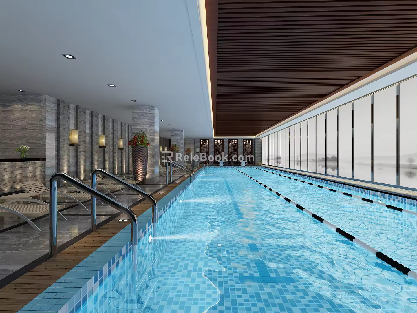 modern swimming pool 3d model