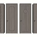 Modern Wooden Hinged Doors With Various Panel Designs For Home Interior 3d model