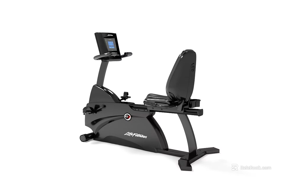 Life Fitness Black Rowing Machine with Digital Display for Home Cardio Workouts 3d model 