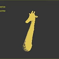 Giraffe 3D Model With Long Neck Yellow Brown Spots And Gray Background