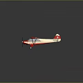 Small White and Red Airplane with Propeller Wings on Dark Background 3d model