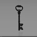 Vintage Metal Key With Ring Shaped Decorative Handle And Intricate Design On Dark Background