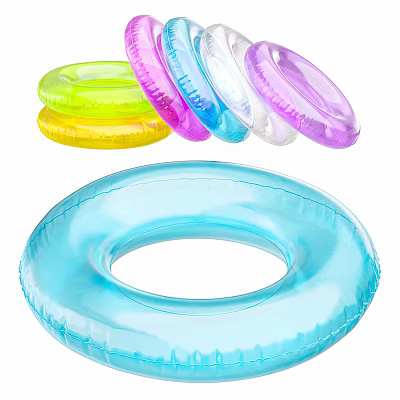Colorful Inflatable Swim Rings In Various Bright Colors For Summer Water Activities 3d model